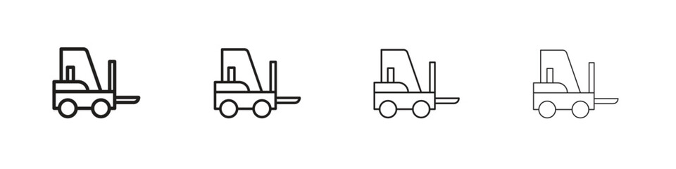 Forklift icon linear vector icon in a editable style.