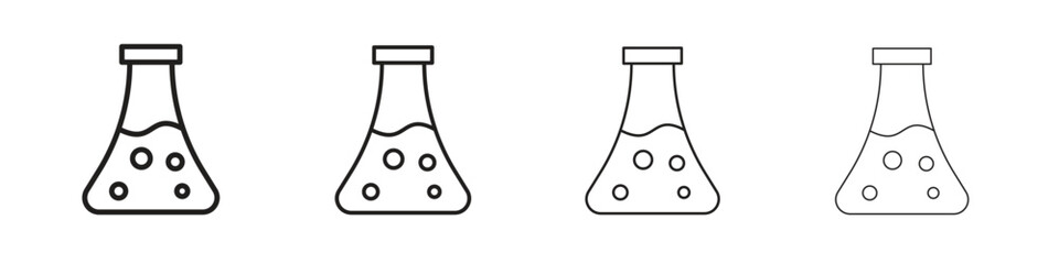 Flask icon linear vector icon in a editable style.