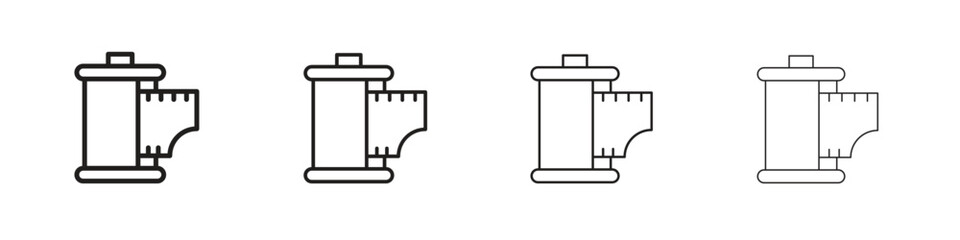 Film canister icon linear vector icon in a editable style.
