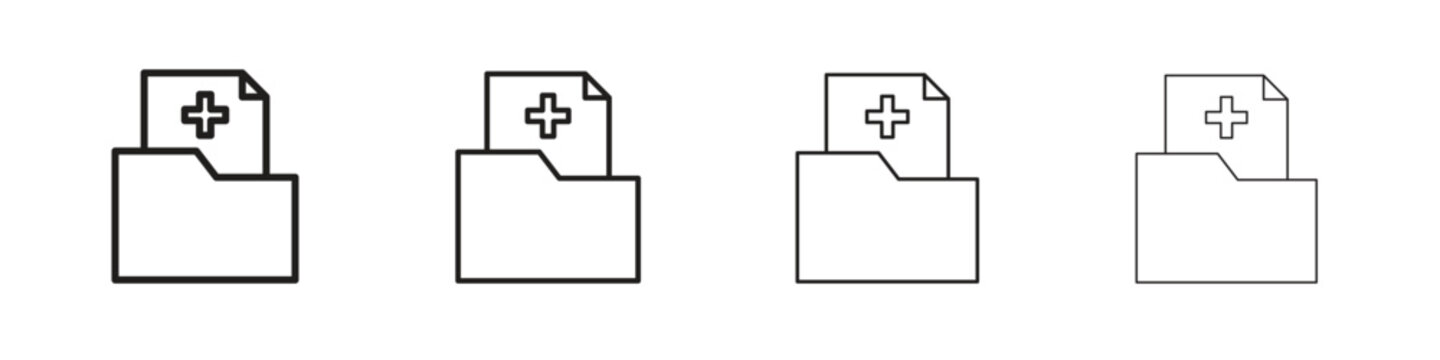 File medical icon linear vector icon in a editable style.