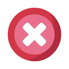 Obraz premium Red delete icon vector illustration