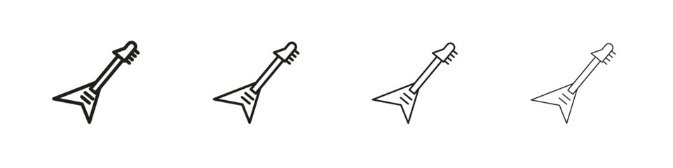 Electric Guitar icon linear vector icon in a editable style.