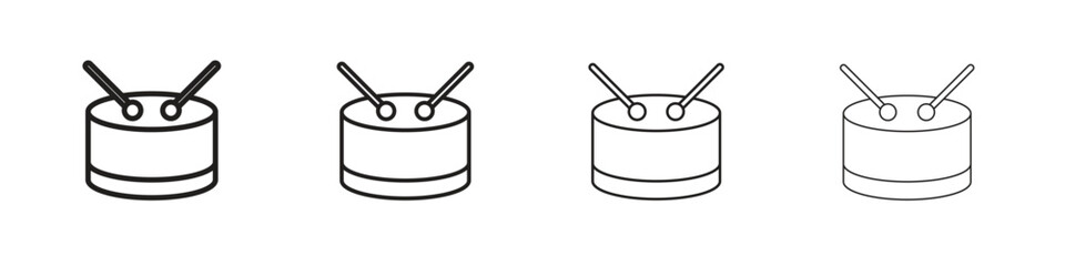 Drum icon linear vector icon in a editable style.