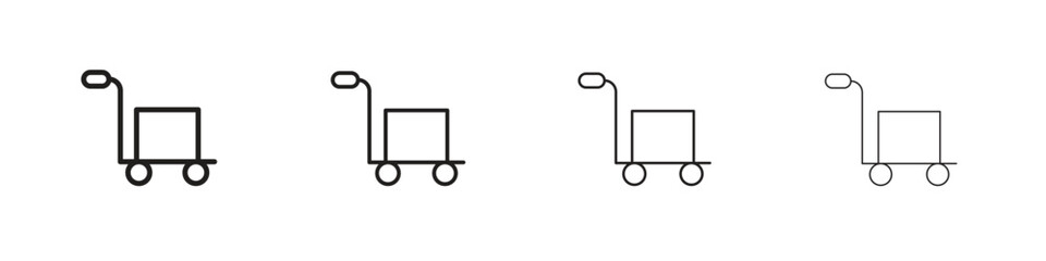 Dolly flatbed icon linear vector icon in a editable style.