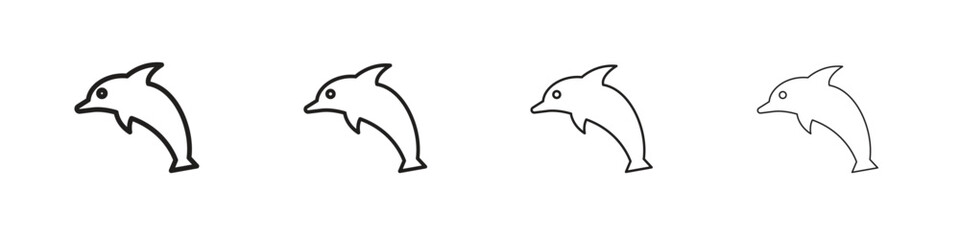 Dolphin icon linear vector icon in a editable style.