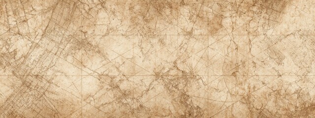 Ancient Faded Map Texture on Parchment with Grid Lines and Tonal Variations for Historical Themes and Designs