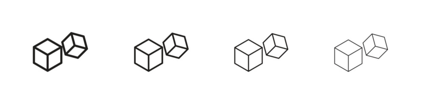 Cubes icon linear vector icon in a editable style.