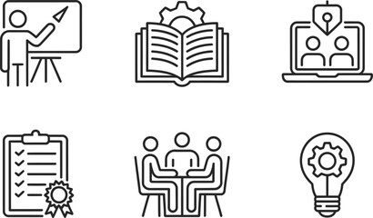 Business and education icon collection icons people