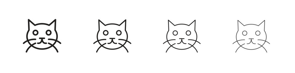 Cat icon linear vector icon in a editable style.