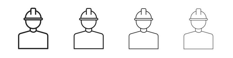 Builder icon linear vector icon in a editable style.