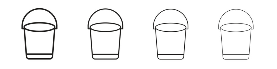 Bucket icon linear vector icon in a editable style.