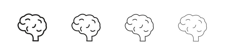 Brain icon linear vector icon in a editable style.