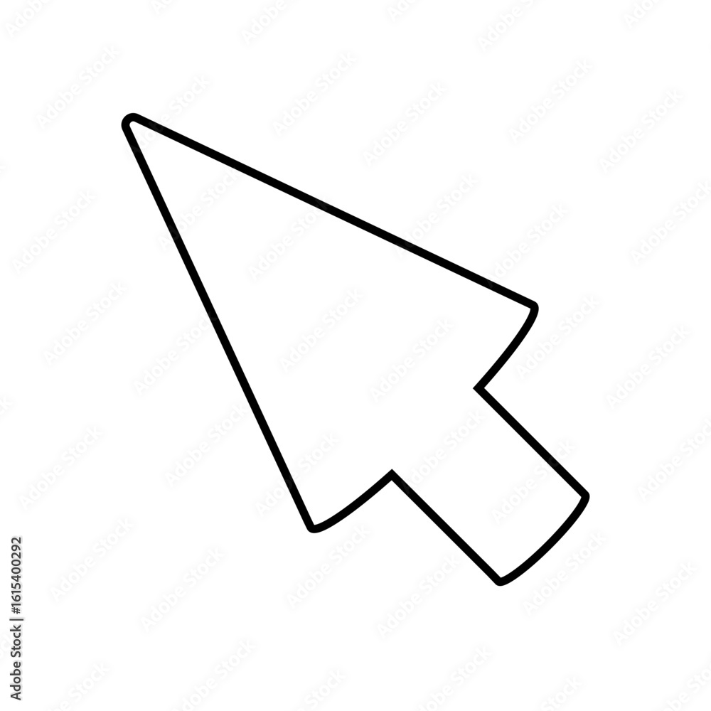 Poster black cursor line design. simple pointer design on transparent background. vector illustration.