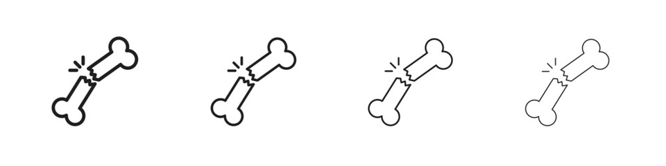 Bone break icon linear vector icon in a editable style.