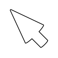 Black cursor line design. Simple pointer design on transparent background. Vector Illustration.

