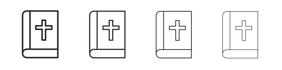 Bible icon linear vector icon in a editable style.