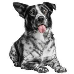 Obraz premium Adorable border collie dog portrait tongue out on transparent background isolated on transparent background 