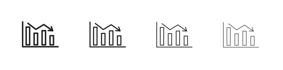 Arrow trend-down icon linear vector icon in a editable style.