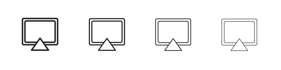 Airplay icon linear vector icon in a editable style.