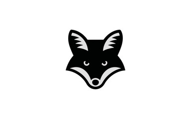 Fototapeta premium Black fox head icon isolated on white background