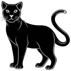 Obraz premium Cute Cat Line Art Vector Minimal Kitten Coloring Page for Kids Book, Printable & Learning Use
