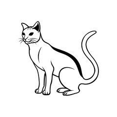 Obraz premium Black and White Cat Coloring Page | Cute Kitten Line Art Vector for Kids Activity and Printable Book