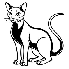 Obraz premium Cute Cat Line Art Vector Minimal Kitten Coloring Page for Kids Book, Printable & Learning Use