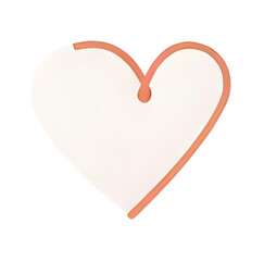 Simple, stylized heart shape, outlined in peachy-coral color, against a plain background.