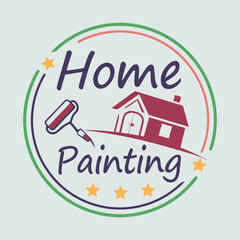 Fototapeta premium Creative Roof & Wall Painting logo design