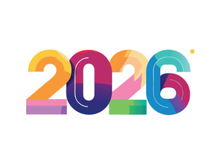 Creative 2026 New Year Flat Illustration