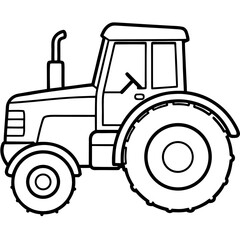 Minimal Tractor Line Illustration 
