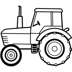 Minimal Tractor Line Illustration 