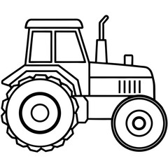 Fototapeta premium Minimal Tractor Line Illustration 