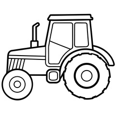Minimal Tractor Line Illustration 