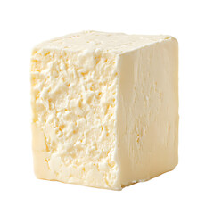 Creamy Butter Block on White Background for Culinary Design and Photography