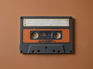 Fototapeta premium Aged Cassette, Warm Brown Background