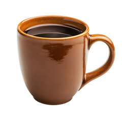 Elegant Brown Coffee Mug with Hot Beverage Drink on a Plate