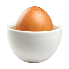 Fresh Brown Egg in White Eggcup - Nutritious Breakfast Concept