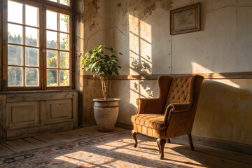 Fototapeta premium living room with fireplace