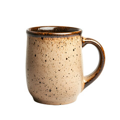 Elegant Ceramic Speckled Mug on Dark Isolated Background for Beverage