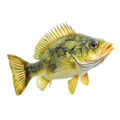 Transparent Cutout of Climbing Perch Fish on White Background