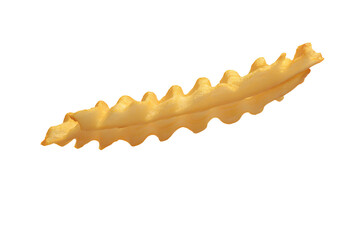 a close up of a piece of food on a white surface