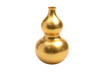 a gold vase with a white background