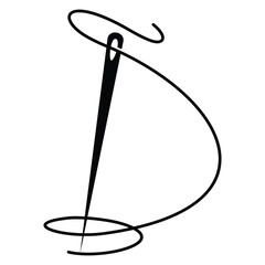 needle thread loop line logo design Vector Template Illustration