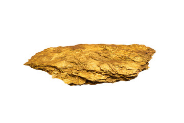 a piece of gold is shown on a white surface