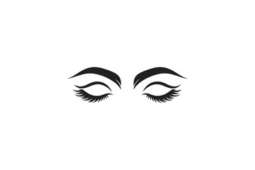 Elegant black and white vector art of a woman's face highlighting her eyes, lips, and fashion makeup with a captivating look