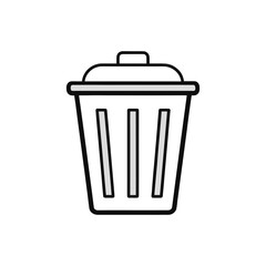 Simple trash can icon isolated on white background