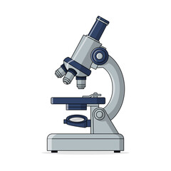 Vector microscope on transparent background. Isolated scientific object