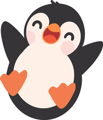 Happy cartoon penguin character art