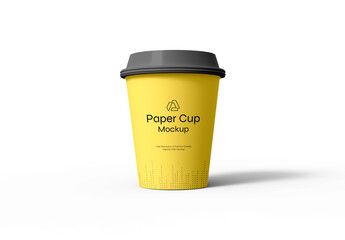 Yellow Paper Cup Mockup